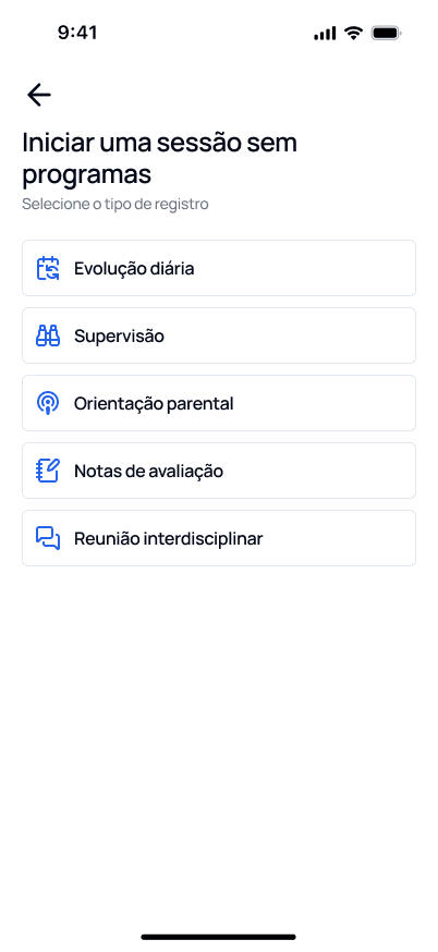 Registros de evolução